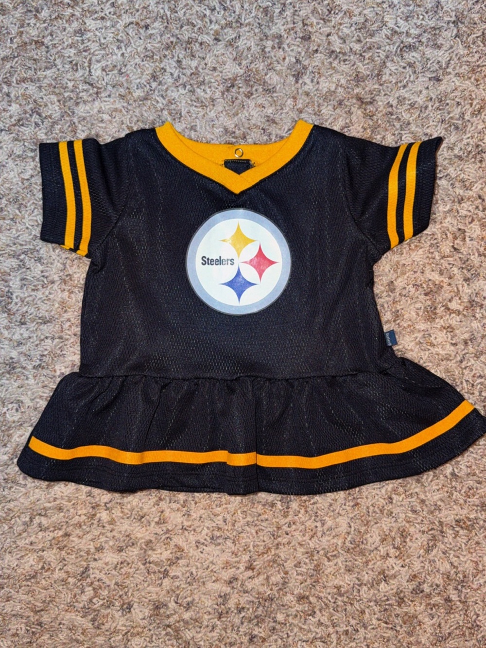Gerber NFL Pittsburgh Steelers black and yellow mesh baby cheerleader dress